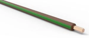 TXL Automotive Wire 18 AWG BROWN w/ GREEN Stripe Bulk 50 ft Primary Copper - Picture 1 of 1