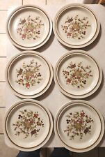 Set Of 6 Royal Doulton Gaiety Salad Plates 8 5/8” Gaiety Brown Lambeth Stoneware