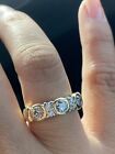 unisex 18k yellow gold old mine cut diamond band ring wedding anniversary 