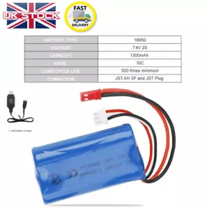 Batería de iones de litio 7,4 V 1300 mAh enchufe JST 18650 RC helicóptero MJX F-45 Revell F645 Reino Unido - Imagen 1 de 10