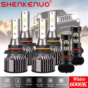 For Jeep Commander 2006-2010 6x LED Headlight Hi/Lo Beam Fog Light Bulbs Combo - Foto 1 di 20