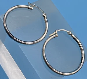 Sterling Silver Stamped SS925 Round Hoop Post Lever Dangle Style Earrings NOS - Picture 1 of 9