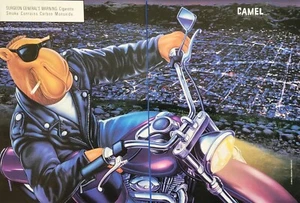1996 (2PG) PRINT AD - CAMEL CIGARETTES JOE CAMEL JOE COOL MOTORRAD CAMEL AD - Bild 1 von 1