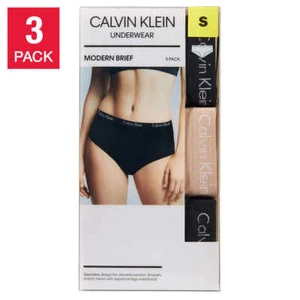 Calvin Klein, 3 Pk - Ladies' Eclipse Stretch Modern Briefs (Choose Color + Size) - Picture 1 of 21