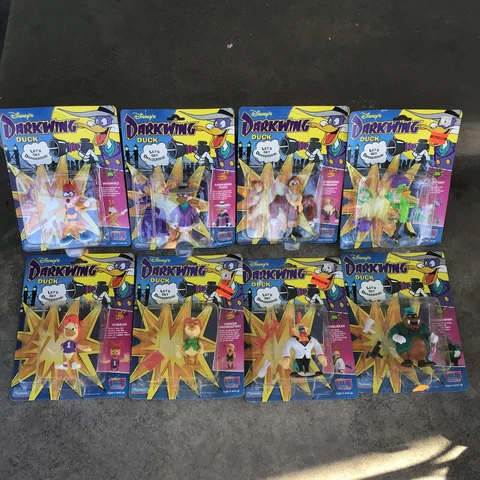 Vintage Complete Set of 8 1991 Darkwing Duck Playmates Disney Action Figures Cover