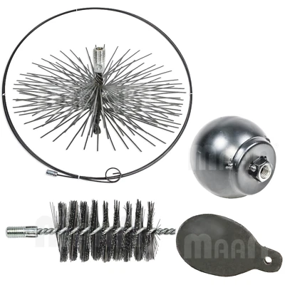 MAAN Kaminbesen Schornsteinbesen Schornsteinfeger Kamin Bürste Zuggewicht Schubstange