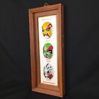 Vintage Chinese Opera Face Painting Miniatures Masks Framed and Labeled 3D Art
