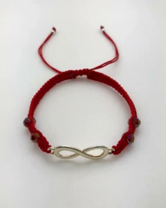Pulsera Roja Infinito Con Cristales Hecha A Mano - Picture 1 of 2