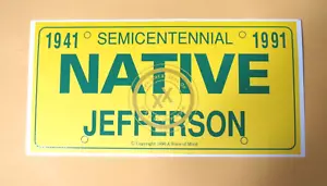 PEGATINA DE PARACHOQUES RARA DE COLECCIÓN DEL ESTADO DE JEFFERSON NATIVA SEMI-CENTENARIO 1991 - Imagen 1 de 2