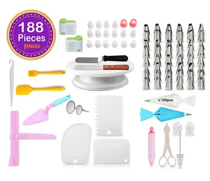 188 Pieces Kitchen Cake Baking Tools Accessories Cake Decorating Supplies Kit - Picture 1 of 11