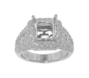 3,00 ct TW Damen Ring Rundschliff Diamant Halbmontage 14kt Weißgold - Bild 1 von 3