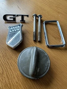 FORD CAPRI CORTINA Black 2000 BADGE,GT Boot Badge 2x Bumper Bolt Petrol Cap 70’s - Picture 1 of 3