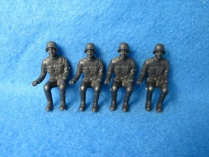 Marx/CTS WWII seated German infantry dark gray X 4 - Picture 1 of 4