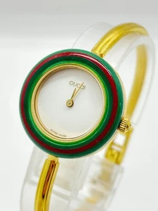 [Near Mint] Gucci Change Bezel 11/12 Wrist Watch Bracelet Gold Used Working - Picture 1 of 13