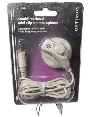 RadioShack 33-3026 Omnidirectional Mini Clip-On Microphone Optimus - Image 1 of 2