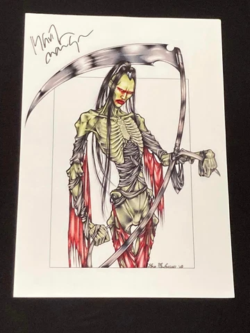 MARILYN MANSON BAND SIGNED AUTOGRAPH VERY RARE ART PRINT 16.5X11.75 ZOE LACCHEI Cover