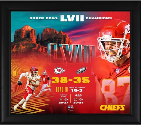 Kansas City Chiefs Framed 15x17 Super Bowl LVII Champs Road to the SB Collage Cover