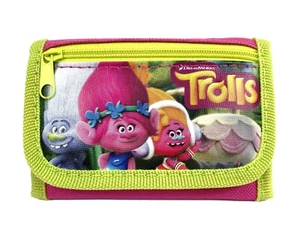 DreamWorks Trolls Kids Tri-Fold Wallet Coin Holder Bag [Hot Pink] - Picture 1 of 4