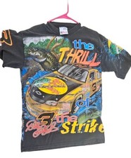 Vintage Dale Earnhardt Bass Pro Shops AOP Tee Thrill Of The Strike USA M 90s