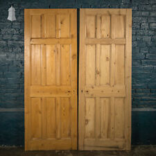 Paneled Pine Doors, Pair of 6 Panel Pine Doors