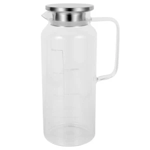 Cold Water Jug Ice Tea Pitchers Glass Kettle with Lids for Fridge - Picture 1 of 12
