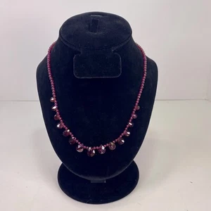 Granat Perlen Halskette 16 Zoll Burgund - Bild 1 von 3