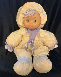 *Grande* MUÑECA Vintage Cuddle Wit 24" Felpa Vinilo Cara Amarillo Jumbo Ojos Verdes J2 - Imagen 1 de 3