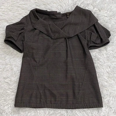 Blusa con botones a cuadros gris mezcla de seda talla S #PC4IHZ de Louis Vuitton Foto 1 de 4