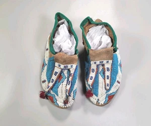 Mocasines Cheyenne Buckskin 1910-1920 10 1/2" GR8T antiguos raros - Imagen 1 de 24