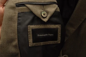 current Ermenegildo Zegna green hopsack 2 btn sport coat Milano Easy 50 40 - Picture 1 of 8