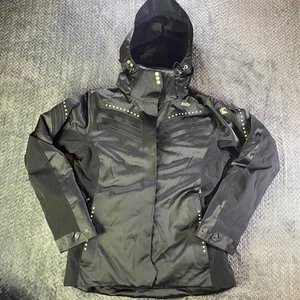 Killy Black Ski Jacket Hooded Womens Waterproof Insulated Ski Coat Size 8 - Picture 1 of 17