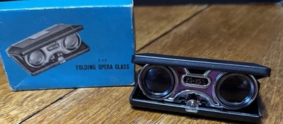 Gafas de ópera plegables vintage 2,5 X 25 m/m caja original en muy buen estado negras hechas en Japón Foto 1 de 4