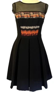 ANTHROPOLOGIE Eva Franco Size 4 BLACK TWEED PLEATED A-LINE DRESS! EUC - Picture 1 of 18