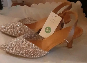 A New Day "Isabel" verzierte Slingback-Pumps Pfennigabsatz - Größe 9,5 neu  - Bild 1 von 8