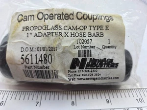 PROPOGLASS CAM-OP TYPE E 1" ADAPTER X HOSE BARB, 5611480, 0645G - Picture 1 of 2