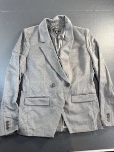 J. Crew Devon Devin Blazer Jacket Drapey Wool Flannel Heather Graphite Gray 10T - Picture 1 of 10