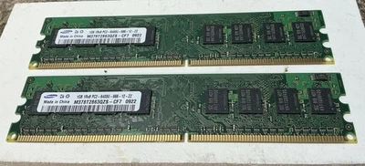 SAMSUNG 2GB (2x1GB) 1Rx8 PC2-6400U-666-12 - M378T2863QZS-CF7 - Image 1 of 2