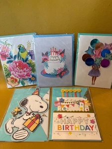 5- Hallmark Papyrus Variety Birthday Greeting Card Lot - Picture 1 of 4