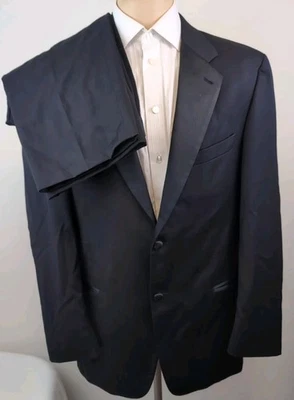 Joseph Abboud Black Tie Loro Piana 120's Mens 2 Piece Tuxedo Suit 40R - W34 X 30 - Image 1 of 4