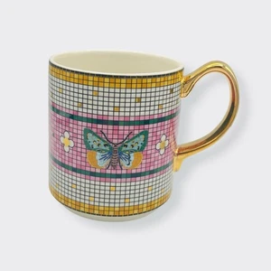 Anthropologie Schmetterling Bistro Fliese Becher Gold Henkel Garten Mosaik - Bild 1 von 6