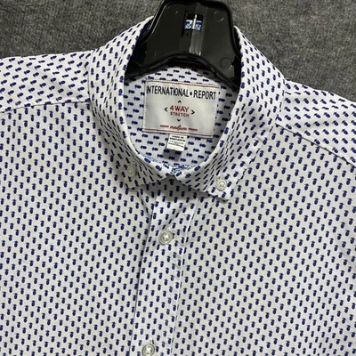 International Report 4 Way Stretch Shirt Mens M Blue Pineapple Print Tropical - Image 1 of 4