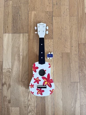 Vtg Ramon Sanchez Soprano Ukulele SUP-03-WHT Hawaiian Lei Flower Design Series - Image 1 of 4