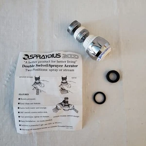 SPRAYDIUS 2000 Double Swivel Sprayer Aerator Kitchen Sink Faucet White/Chrome - Picture 1 of 5