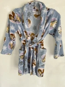 Girls Disney FROZEN Elsa Anna Plush Fleece Bathrobe Size 6/6x - Picture 1 of 5
