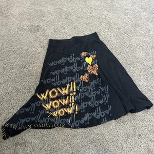 Elastic Waist Cotton Jersey Skirt Womens Medium Graphic Y2K WOW Classic - Picture 1 of 6