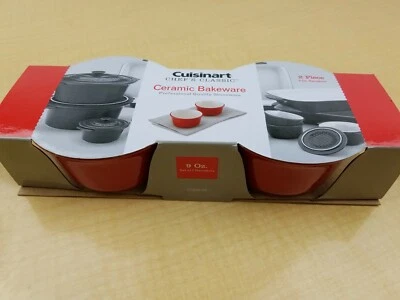 Cuisinart Chef's Classic Ceramic Bakeware-Set of 2, 9 oz Ramekins, Red.  - Image 1 of 4