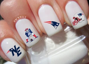 New England Patriots Nail Art Stickers Transfers Decals Set of 48 - A1310 - Picture 1 of 4