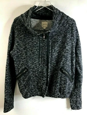 Chaqueta de Moto Silence + Noise Negra Gris Talla Pequeña Tejida Cremallera Frontal 100% Algodón Foto 1 de 4