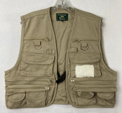Crystal River MED Khaki Fishing Vest 17 Pockets 100% Soft Cotton NEW w/out Tags - Image 1 of 4