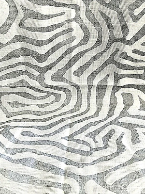 Zebra Animal Large Bold Print Designer Upholstery Canvas Fabric Gray 41"x 60" - Image 1 of 4